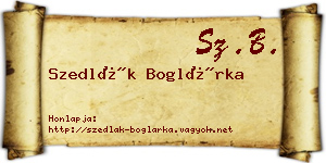 Szedlák Boglárka névjegykártya